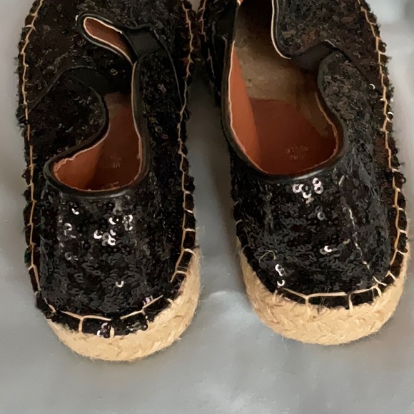 NEW Black sequin espadrille shoes from Italy size 9 9.5 GORGEOUS Via Maestra - Picture 5 of 8